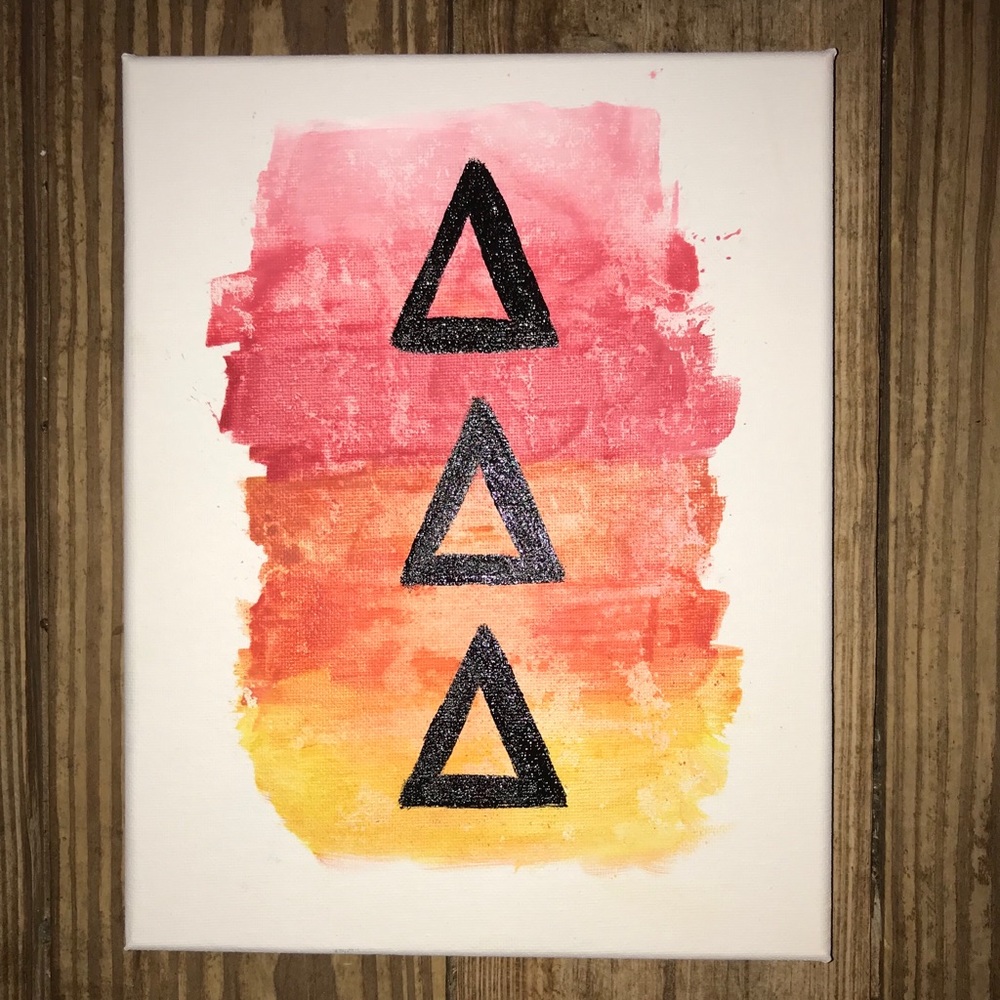 Tri Delta watercolor canvas